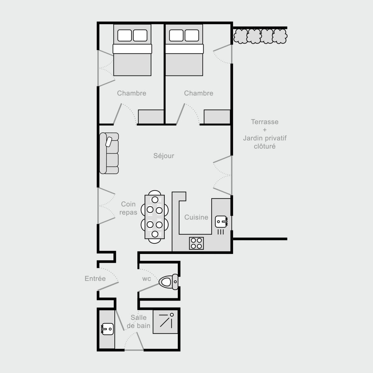 Plan Gîte Sarriette : gîte indépendant du Mas Bel Espérance